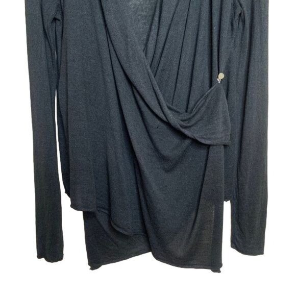 Royal Robbins Wrap Sweater Cardigan Black Linen Blend Lightweight Casual Medium - Picture 3 of 11
